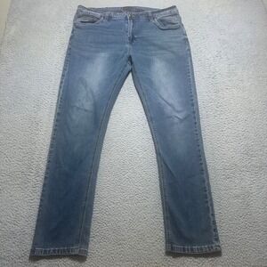 Steve's Jeans Mens 38x32 Medium Wash Straight Leg Stretch Denim Blue Jeans
